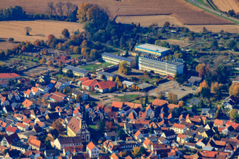 Aerial photograpy of Hainbuchenschule Primary School Hagenbach in Hagenbach in the state Rhineland-Palatinate, Germany
