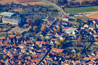 Oblique view of Hainbuchenschule Primary School Hagenbach in Hagenbach in the state Rhineland-Palatinate, Germany