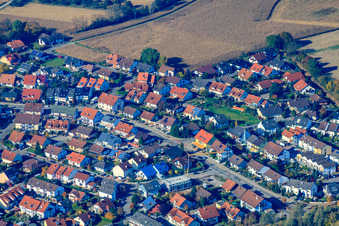 Trifelsstr in Hagenbach in the state Rhineland-Palatinate, Germany from above