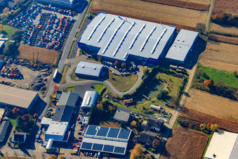 Aerial view of OFTEC Surface Technology in Hagenbach in the state Rhineland-Palatinate, Germany