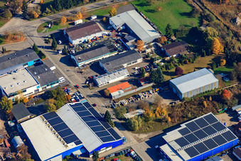 Aerial view of NEV Commercial Vehicle Engineering GmbH in Hagenbach in the state Rhineland-Palatinate, Germany