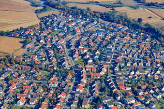 Habsburg Avenue in Hagenbach in the state Rhineland-Palatinate, Germany from above