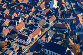 Aerial photograpy of Ludwigstraße local community Hagenbach in Hagenbach in the state Rhineland-Palatinate, Germany