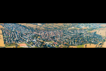 Panorama from the west in Hagenbach in the state Rhineland-Palatinate, Germany