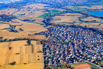 Oblique view of Panorama from the west in Hagenbach in the state Rhineland-Palatinate, Germany