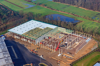Gazely Logistics Center 2nd construction phase for STS Group in the district Minderslachen in Kandel in the state Rhineland-Palatinate, Germany from above
