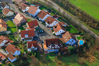 Aerial photograpy of New development area Nachtweide in Winden in the state Rhineland-Palatinate, Germany