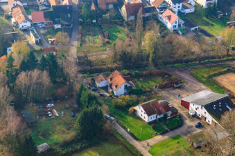 Aerial view of Weberhof on Waschgasse in Billigheim-Ingenheim in the state Rhineland-Palatinate, Germany
