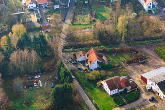 Oblique view of Weberhof on Waschgasse in Billigheim-Ingenheim in the state Rhineland-Palatinate, Germany