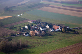 Aerial view of District Deutschhof in Kapellen-Drusweiler in the state Rhineland-Palatinate, Germany