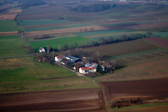 Aerial view of Eichenhof in the district Deutschhof in Kapellen-Drusweiler in the state Rhineland-Palatinate, Germany