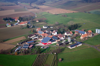 Panel rows of photovoltaic turnable roof of a stable in the district Deutschhof in Kapellen-Drusweiler in the state Rhineland-Palatinate