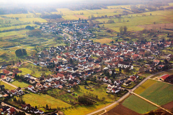 Aerial view of Ortisei in Kapsweyer in the state Rhineland-Palatinate, Germany