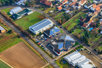 Aerial view of EDEKA Paul in Steinfeld in the state Rhineland-Palatinate, Germany