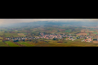 Panorama of the village view in Kapsweyer in the state Rhineland-Palatinate, Germany