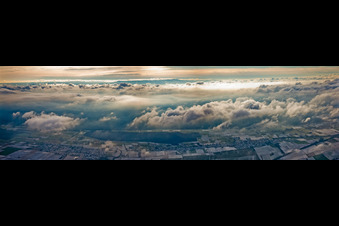Clouds over the Bienwald in Freckenfeld in the state Rhineland-Palatinate, Germany