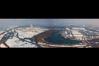 Panorama Old Rhine in Wörth am Rhein in the state Rhineland-Palatinate, Germany