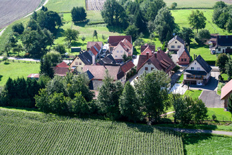 Niederlauterbach in the state Bas-Rhin, France from the drone perspective