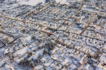 Just building in winter with snow in Kandel in the state Rhineland-Palatinate, Germany