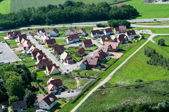 Lauterbourg in the state Bas-Rhin, France from above