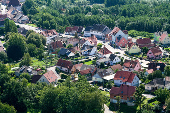Lauterbourg in the state Bas-Rhin, France from a drone
