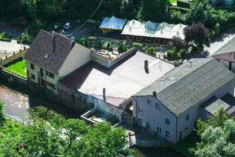 Aerial photograpy of Lauterbourg in the state Bas-Rhin, France