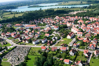 Lauterbourg in the state Bas-Rhin, France from above