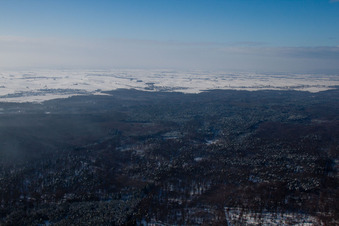 Niederlauterbach in the state Bas-Rhin, France seen from above