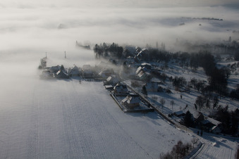 Eberbach-Seltz in the state Bas-Rhin, France seen from above