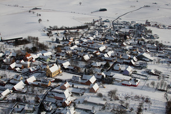 Aerial photograpy of Oberlauterbach in the state Bas-Rhin, France
