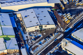 Frey Küchenzentrum-Innenausbau GmbH in snow in winter in the district Minderslachen in Kandel in the state Rhineland-Palatinate, Germany