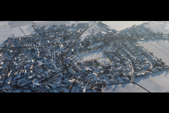 Aerial photograpy of Village view in the district Mörzheim in Landau in der Pfalz in the state Rhineland-Palatinate, Germany