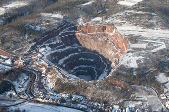 Winterly Quarry for the mining and handling of Basalt-Actien-Gesellschaft in Albersweiler in the state Rhineland-Palatinate
