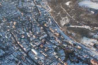 Annweiler am Trifels in the state Rhineland-Palatinate, Germany from the plane