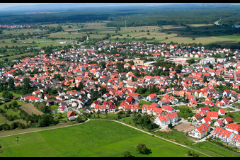 From the southeast in the district Maximiliansau in Wörth am Rhein in the state Rhineland-Palatinate, Germany