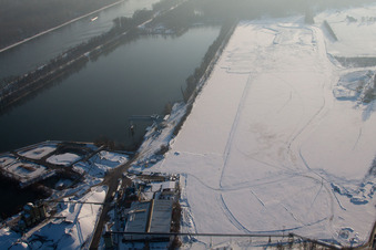 Rhine harbor in Lauterbourg in the state Bas-Rhin, France