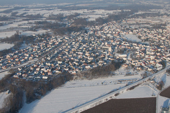 Bird's eye view of Mothern in the state Bas-Rhin, France