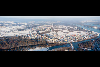 Aerial photograpy of Sauer estuary in Munchhausen in the state Bas-Rhin, France