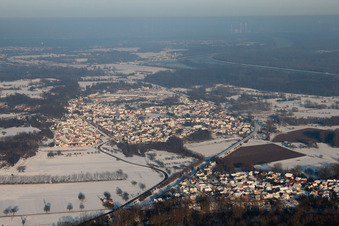 Bird's eye view of Munchhausen in the state Bas-Rhin, France