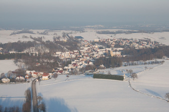In winter when there is snow in Neewiller-près-Lauterbourg in the state Bas-Rhin, France out of the air