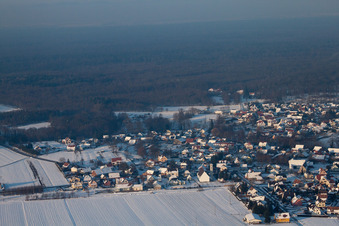 Aerial view of Scheibenhard in the state Bas-Rhin, France