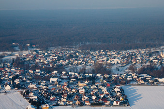 Aerial photograpy of Scheibenhard in the state Bas-Rhin, France
