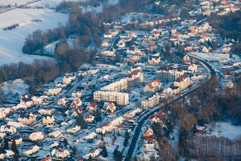 Lauterbourg in the state Bas-Rhin, France seen from above