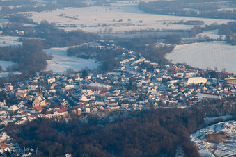 Bird's eye view of Lauterbourg in the state Bas-Rhin, France