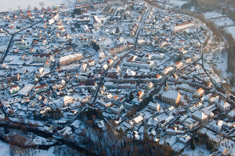 Lauterbourg in the state Bas-Rhin, France seen from a drone