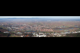 Panorama in Herxheim bei Landau in the state Rhineland-Palatinate, Germany