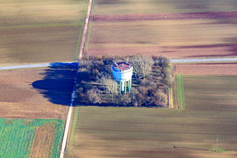Water tower in Rülzheim in the state Rhineland-Palatinate, Germany