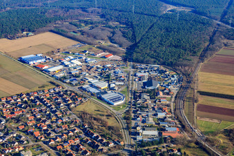 Industrial area in Fellach in Bellheim in the state Rhineland-Palatinate, Germany