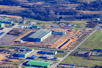 Construction site expansion of the Germersheim DLA Am Flugplatz in Lingenfeld in the state Rhineland-Palatinate, Germany