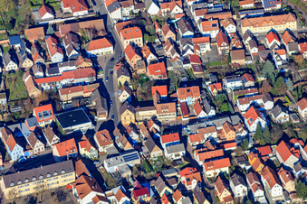 Aerial view of Municipal administration Lingenfeld in Lingenfeld in the state Rhineland-Palatinate, Germany